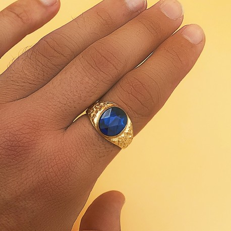 Sello Tallado Macizo Caballero Oro 1ª ley 18 Kilates