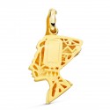 Colgante Bicolor Nefertiti Oro 1ª Ley 18 Kilates