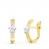Pendientes Bicolor Comunion Oro 1ª Ley 18 Kilates