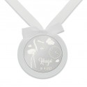 Medalla Cuna Redonda Cigueña Plata 925mm