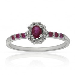 Sortija Zafiros + Diamantes Oro Blanco 1ª Ley 18 Kilates 2