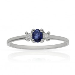 Sortija Rubi + Diamantes Oro Blanco 1ª Ley 18 Kilates 2