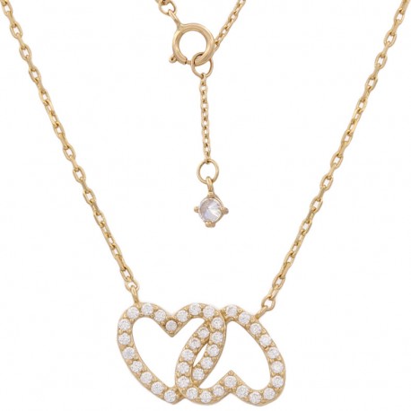 Gargantilla Con Colgante Corazones Oro 1ª Ley 18 Kilates