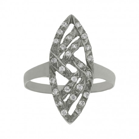 Sortija Lanzadera Oro Blanco 1ª Ley 18 Kilates