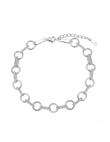 Pulsera Plata 1ª Ley y circonitas