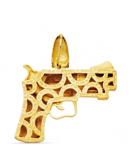 colgante pistola oro 1ª ley 18 kilates