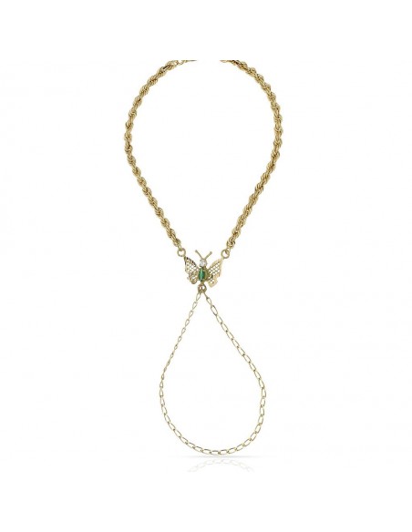 pulsera dedo mariposa oro 1 ley 18 kilates