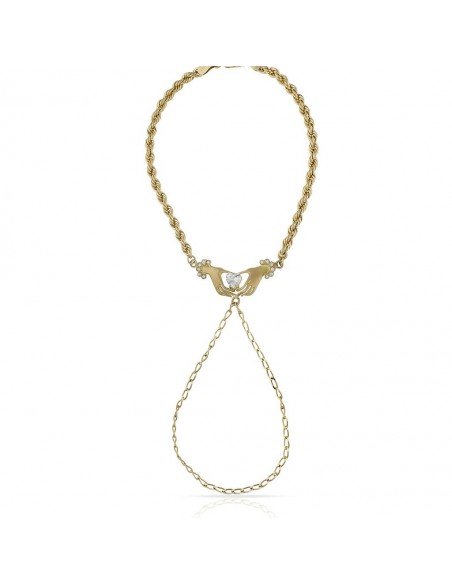 pulsera dedo manos oro 1 ley 18 kilates