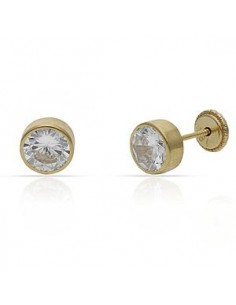 pendientes circonita oro 1 ley 18 kilates