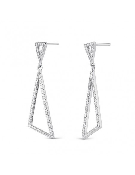 Pendientes Largos Plata 1 Ley y Circonitas