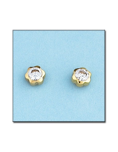 Pendientes Flor Oro 1ª Ley 18 Kilates