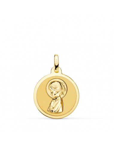 Medalla Oro 1 Ley Virgen Niña Rezando