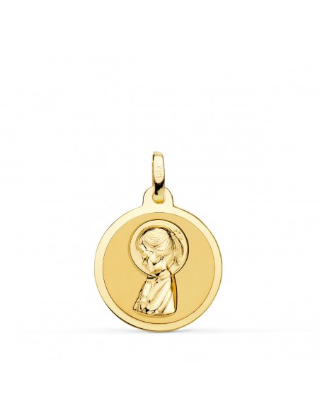 Medalla Oro 1 Ley Virgen Niña Rezando