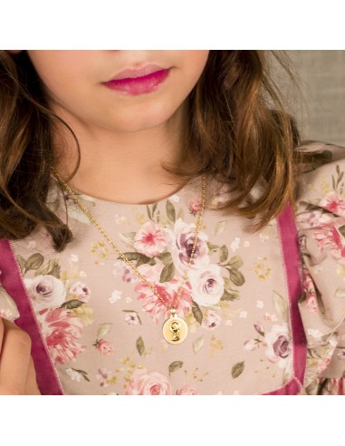 Medalla Oro 1 Ley Virgen Niña Rezando