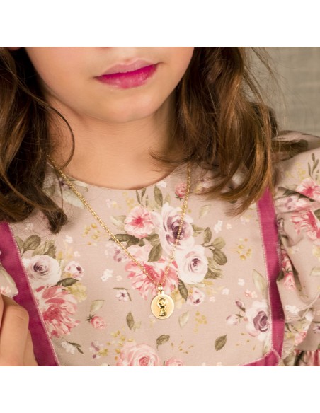 Medalla Oro 1 Ley Virgen Niña Rezando