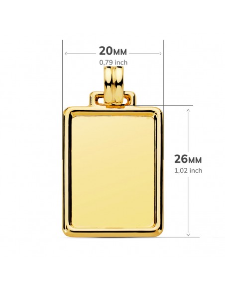 Colgante Chapa Lisa Oro 1ª Ley 18 Kilates
