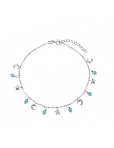 Tobillera Colgantes Plata 1ª Ley 925mm