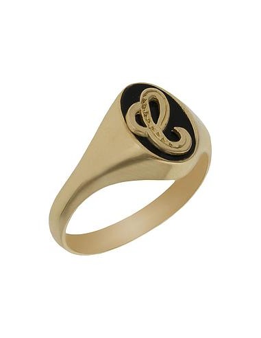 Sello Inicial Señora Oro 18K con Piedra Ónix Personalizable y