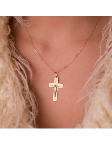 Cruz en Oro de 1 Ley con Cristo 2