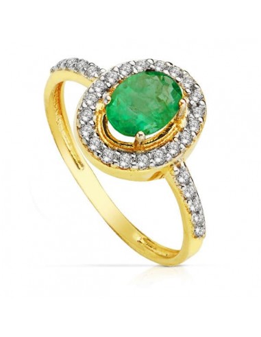 Sortija Oro 1 Ley con Rubi o Esmeralda