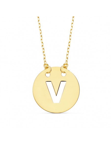 Colgante Letra Oro con Cadena Forzada