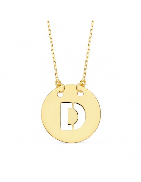Colgante Letra Oro con Cadena Forzada