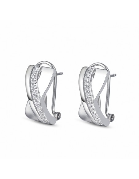 Pendientes Plata 1 Ley  Lazo y Circonitas