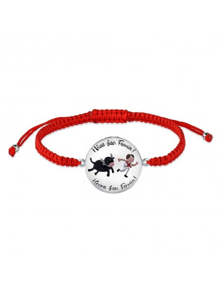 Pulsera Hilo trabajado y Plata 1 Ley San Fermin