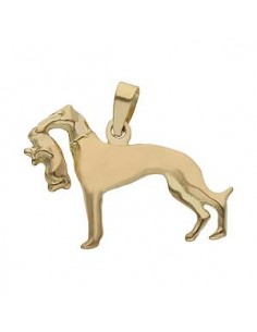 colgante galgo cazador oro 1 ley 18 kilates