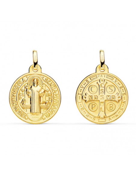 Medalla San Benito Monje Oro 1ª Ley 18 Kilates