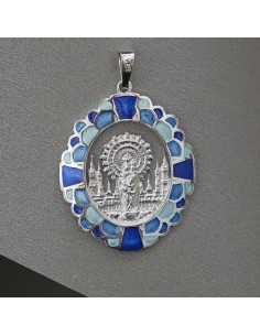 Medalla Virgen Pilar Plata con esmalte