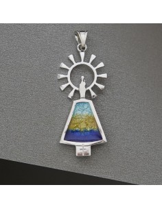 Medalla Virgen Pilar Plata de Ley Esmalte