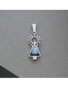 Medalla Virgen del Pilar en Plata 925 con Esmalte | Joyería Lahoz