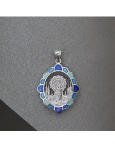 Medalla Virgen del Pilar Esmalte en Plata de 1ª Ley 925mm | Joyería Lahoz