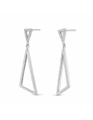 Pendientes Largos Circonitas plata 1ª ley 925mm