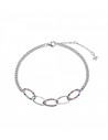 Pulsera Rodiada Eslabones Circonitas Multicolor Plata 1ª Ley 925mm