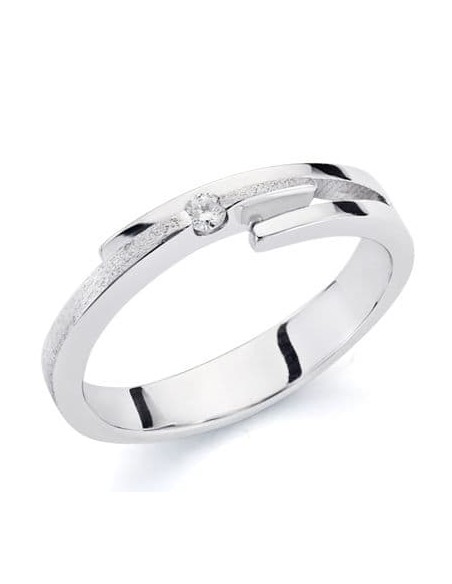 Sortija Oro blanco con diamante
