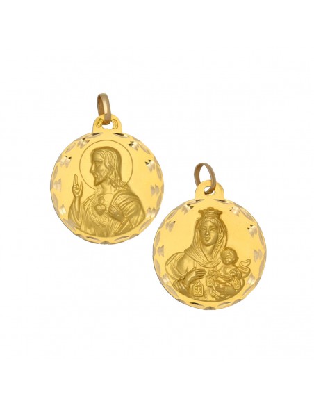 Medalla Escapulario Oro 1ª Ley 18 Kilates
