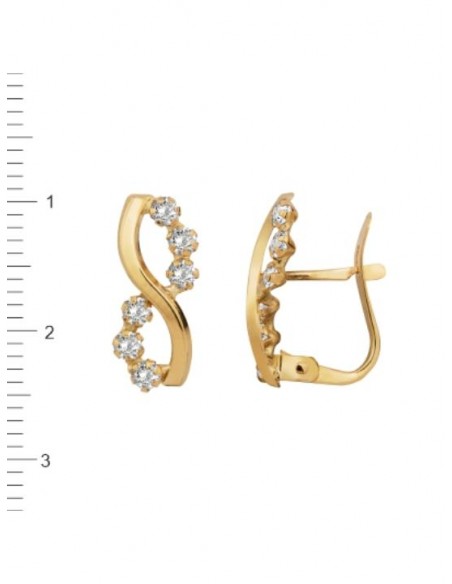 Pendientes Circonitas Oro 1ª Ley 18 kilates