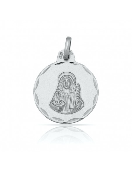 Medalla Santa Lucia Plata 1ª Ley 925mm
