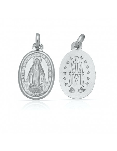 Medalla Virgen  Milagrosa Plata 1ª Ley 925mm