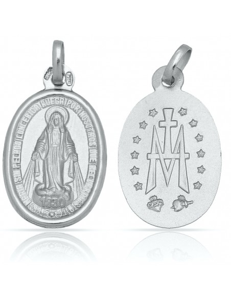 Medalla Virgen Milagrosa Plata 1ª Ley 925mm