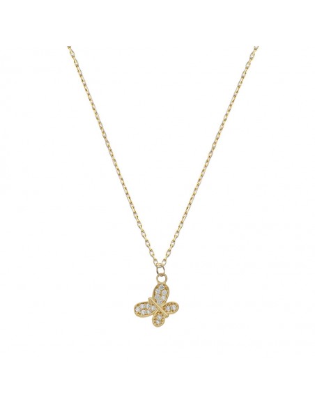 Cadena Con Colgante Mariposa Oro 1ª Ley 18 Kilates