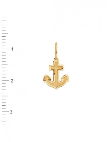Colgante Ancla Silueta Mate Brillo Oro 1ª Ley 18 Kilates