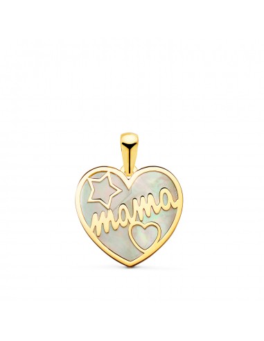 Colgante Corazon Mama Oro 1ª ley y Nacar