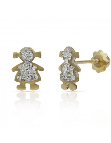 Pendientes Niña Circonitas Oro 1ª Ley 18 Kilates