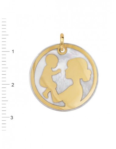 Medalla Madre Nacar y Oro 1ª Ley 18 Kilates