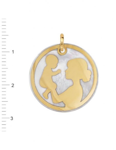 Medalla Madre Nacar y Oro 1ª Ley 18 Kilates