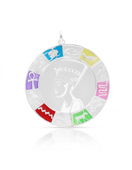 Colgante Nefertiti-Egipto Plata 1ª Ley 925mm