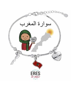 Pulsera Marruecos Eres Lo Mas Cadena Veneciana Rodiada Con 3 Colgantes